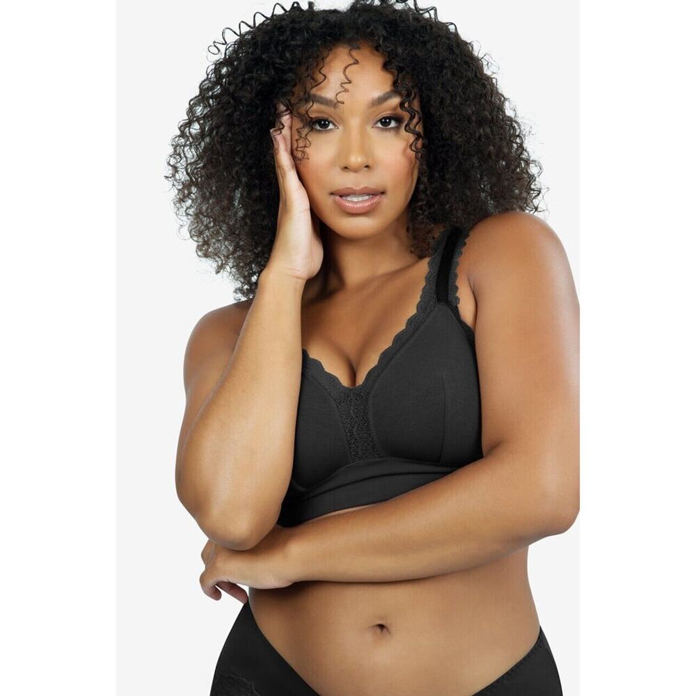 Parfait Women's Dalis Modal Wireless Full Cup Bralette‎ in Black 32DD $48 P5641